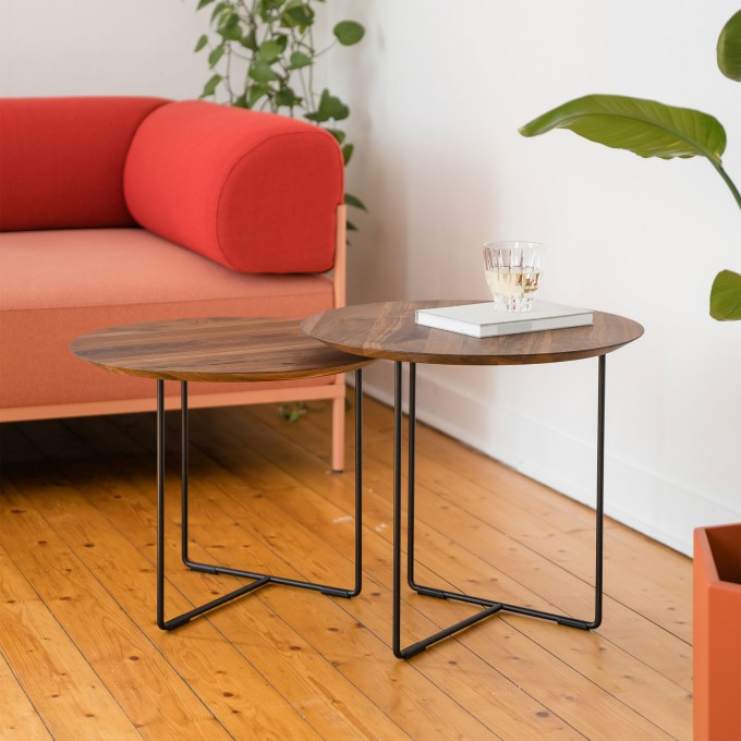 weld & co Beistelltisch Nussbaum 01 schwarz