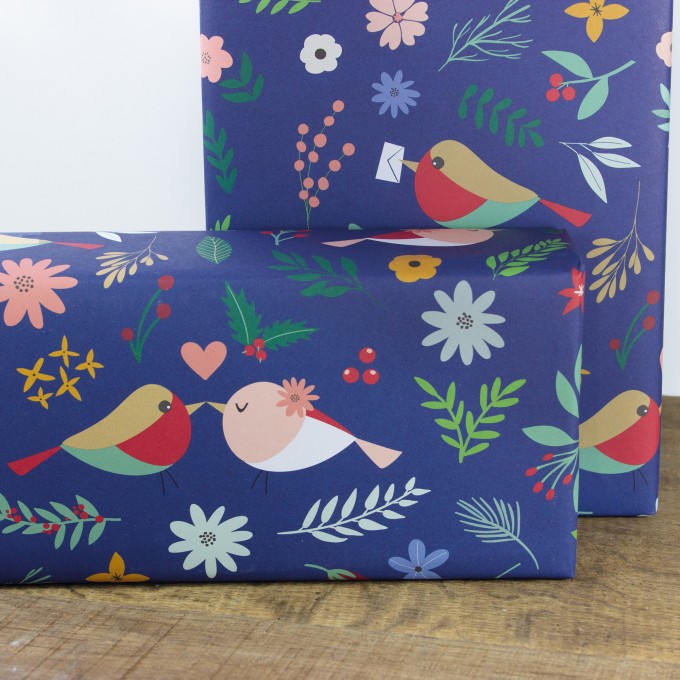 Bow & Hummingbird 
 Geschenkpapier Bird Love Story