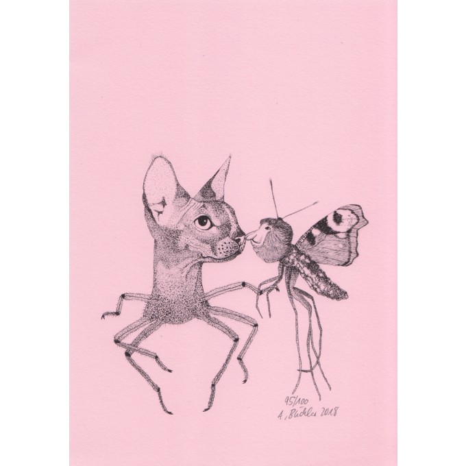 Anka Büchler, Das Liebesspiel der Wolpertinger, limitierte Digitaldruckserie, A5, Motiv 10