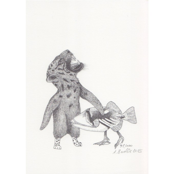 Anka Büchler, Das Liebesspiel der Wolpertinger, limitierte Digitaldruckserie, A5, Motiv 12