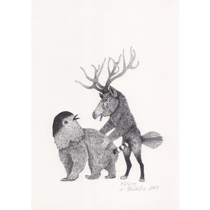 Anka Büchler, Das Liebesspiel der Wolpertinger limitierte Digitaldruckserie, Motiv 06