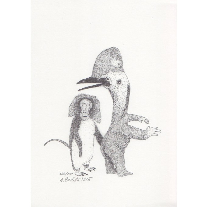 Anka Büchler, Das Liebesspiel der Wolpertinger, limitierte Digitaldruckserie, A5, Motiv 14