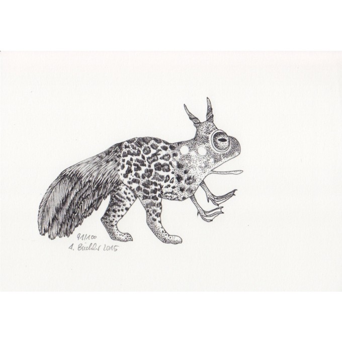 Anka Büchler, Das Liebesspiel der Wolpertinger, limitierte Digitaldruckserie, A5, Motiv 16