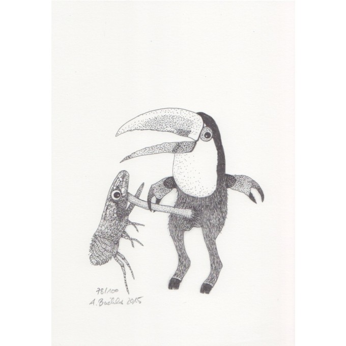 Anka Büchler, Das Liebesspiel der Wolpertinger, limitierte Digitaldruckserie, A5, Motiv 19