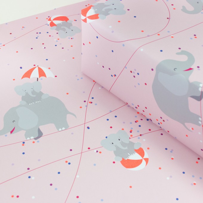 Bow & Hummingbird Geschenkpapier "Circus Elephants"